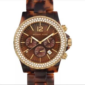Michael Kors Madison 45mm Steel Brown MOP Dial Unisex Quartz Watch MK5557